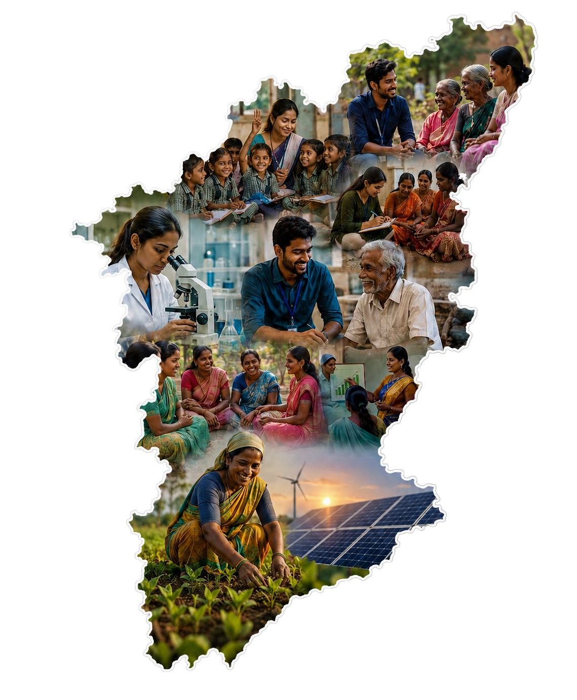 Tamil Nadu map showing Aayarpadi Foundation impact areas